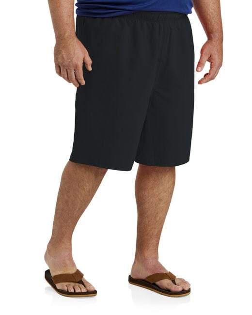 Essentials Black Big & Tall Quick-Dry Swim Trunks for men