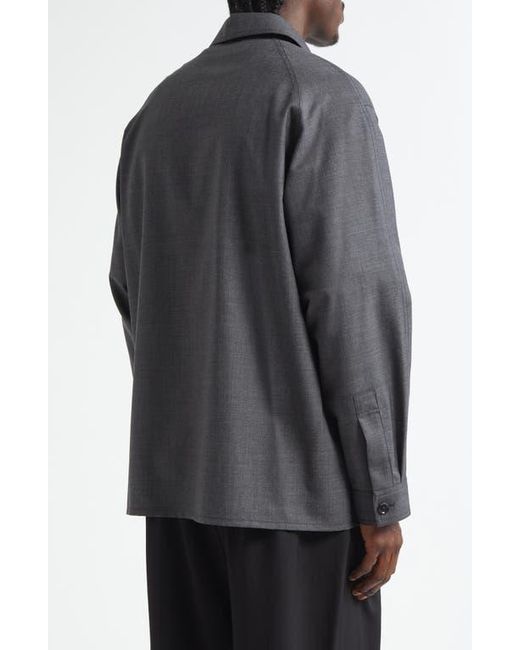 Lemaire Light Tailored Wool Overshirt in Gray for Men | Lyst