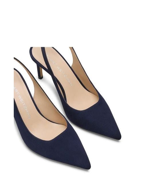 Stuart Weitzman Blue Stuart Power Slingback 75 Pump
