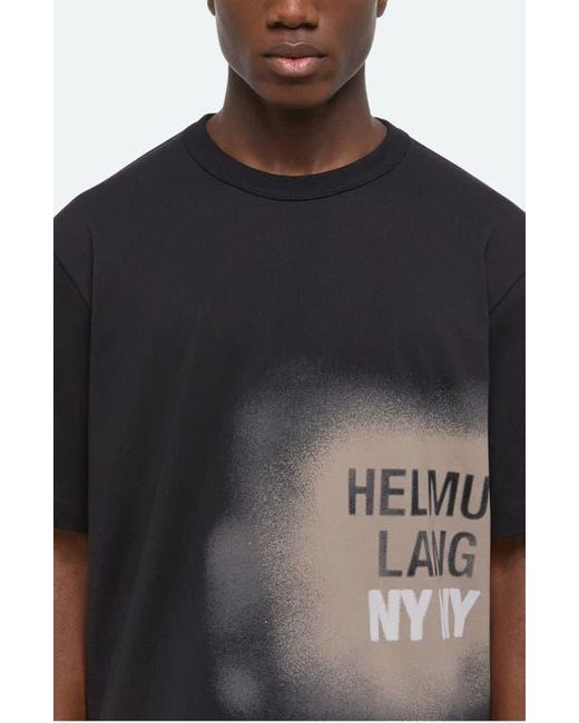 Helmut Lang Black Spray Paint Logo Short Sleeve T-Shirt for men