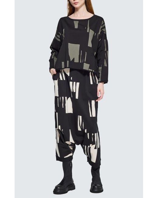 Luukaa Black Livia Printed Balloon Pants