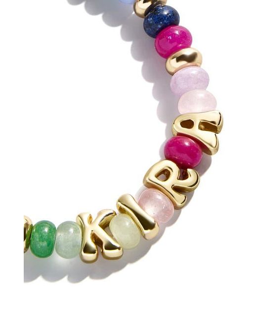 BaubleBar Green Semiprecious Custom Beaded Stretch Bracelet