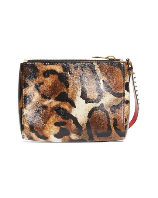 Christian Louboutin Brown Mini Cabata Soft Leather Pouch