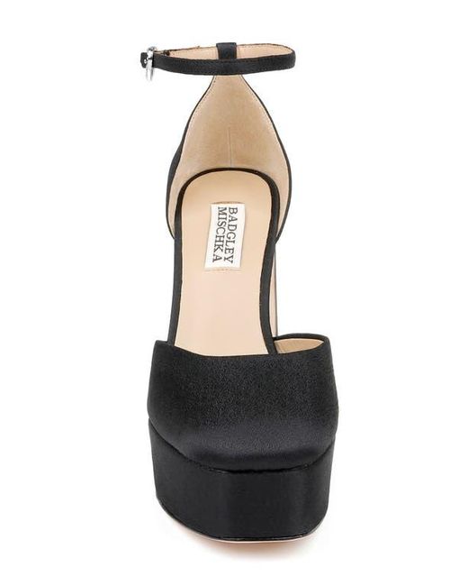 Badgley Mischka Black Jayda Ankle Strap Platform Pump