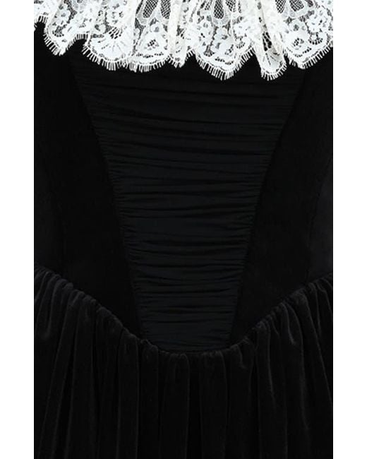 House Of Cb Czarina Lace Trim Ruffle Minidress in Black | Lyst