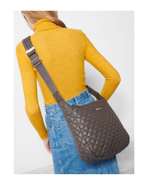 MZ Wallace Parker Quilted Nylon Crossbody Bag in Gray Lyst