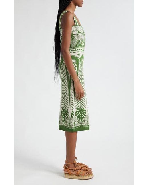 FARM Rio Macaw Jacquard Sweater Dress in Green | Lyst