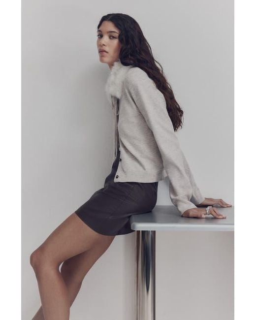 H&M White Collared Cardigan