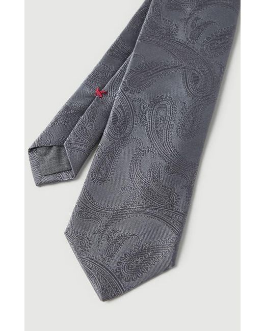 Brunello Cucinelli White Silk Tie With Pattern for men