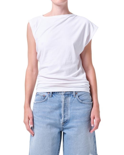 Agolde Blue Beth Asymmetric Top