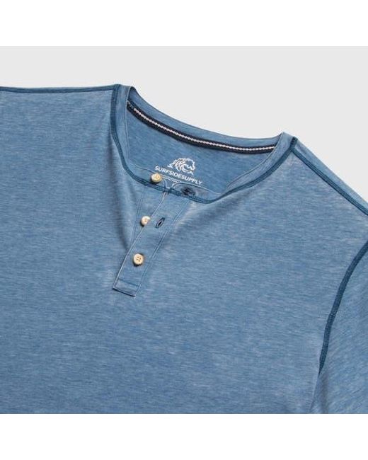 Surfside Supply Blue Sean Burnout Henley for men