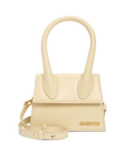 Jacquemus Natural Le Chiquito Moyen Leather Top Handle Bag