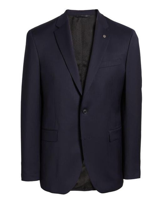 AllSaints Men's Blue Ross Slim Fit Stretch Wool Sport Coat