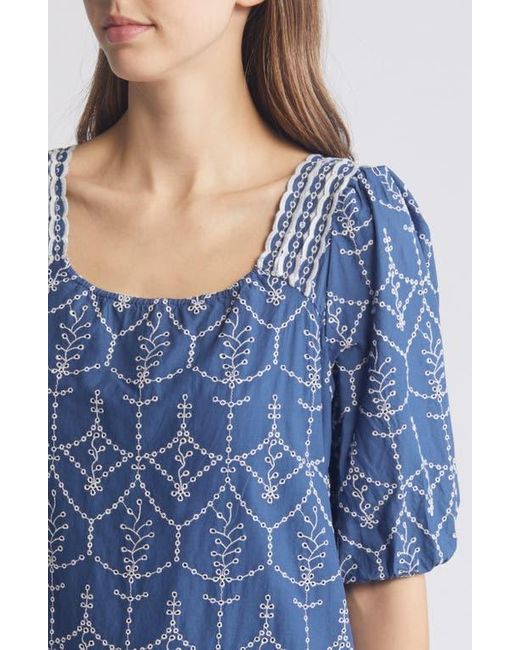 Caslon embroidered cotton shift dress sales