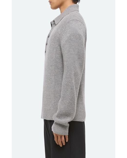 Helmut Lang Gray Block Polo Sweater for men