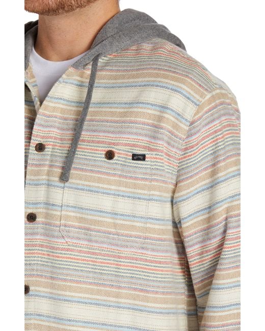 Billabong Baja Hooded Buttonup Shirt in Gray for Men Lyst