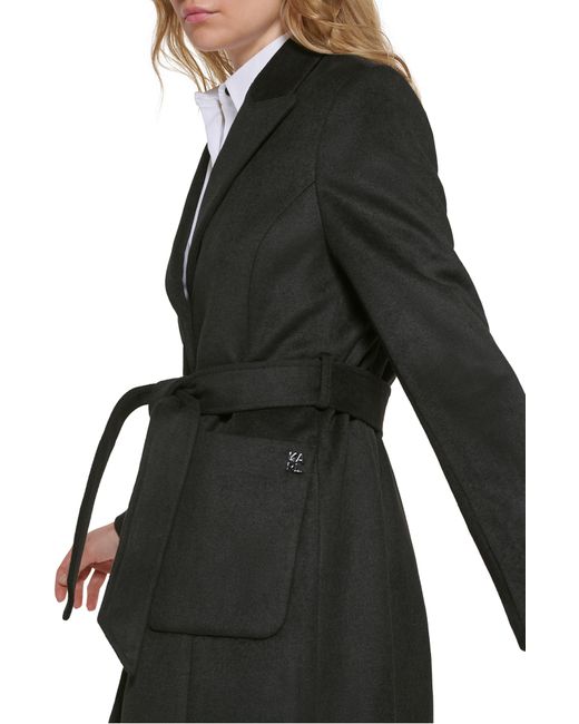 Belted wool blend patch pocket coat Clearance