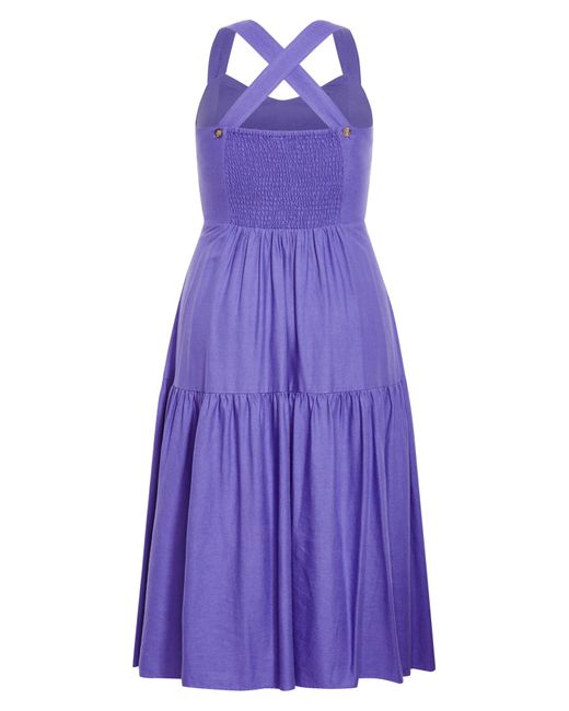 City Chic Blue Bailey Tiered Maxi Dress