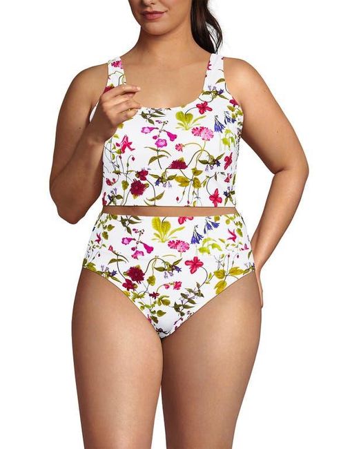 Lands' End Multicolor Tugless Tankini Top And High Waisted Bottom Swimsuit Set