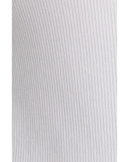 Madewell White Puff-Sleeve Henley Knit Top