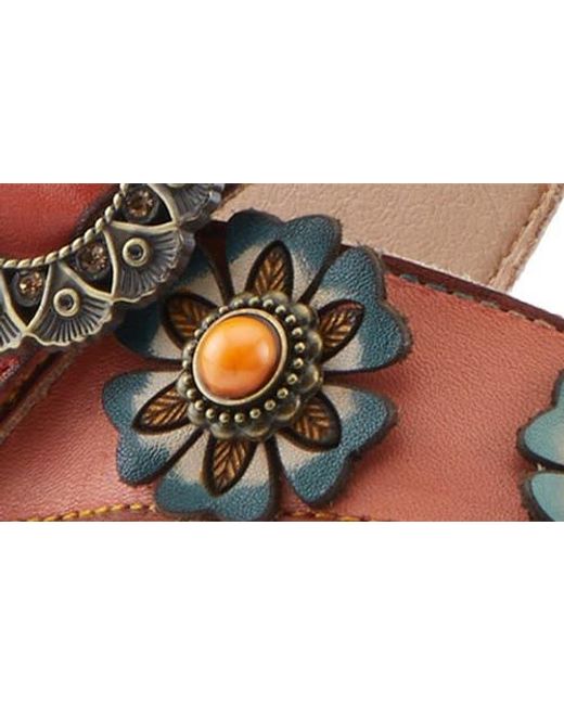 Spring Step Orange Blissbloom Platform Wedge Flip Flop