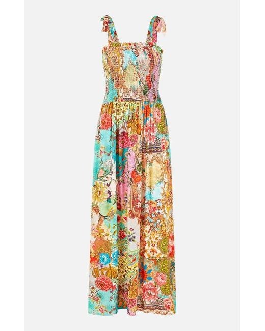 Yumi' Multicolor Patchwork Split Hem Maxi Dress