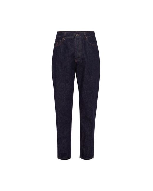 Brunello Cucinelli Blue Iconic Fit Five-Pocket Trousers for men