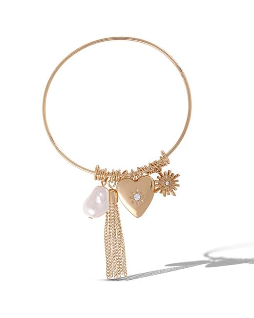 BCBGMAXAZRIA Metallic Charm Bangle Bracelet