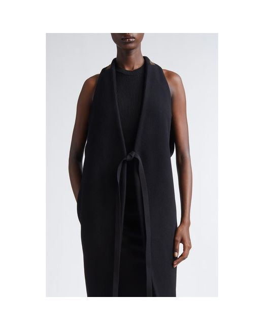Rick Owens Black Concordians Cyclops Sleeveless Coat