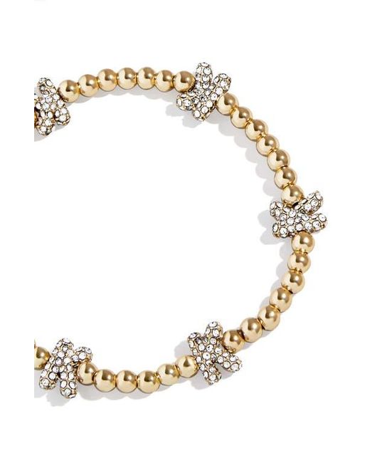 BaubleBar Metallic Pavé Pisa Station Beaded Bracelet
