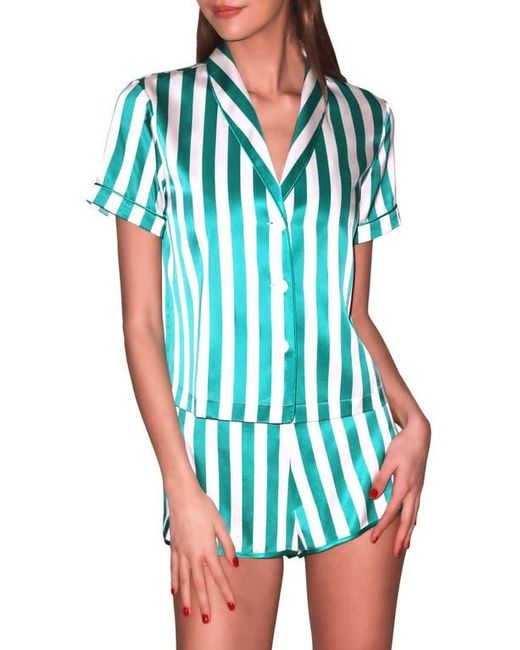 Fleur du Mal Blue Satin Pajama Top