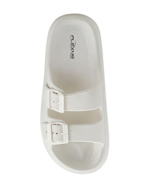 Flexus by Spring Step White Bubbles Waterproof Slide Sandal
