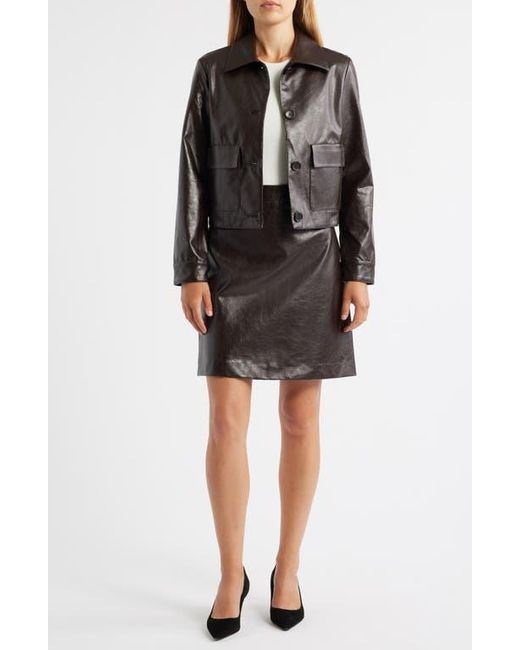 Anne Klein A-Line Faux Leather Skirt in Black | Lyst Anne Klein A-Line Faux Leather Skirt in Black | Lyst