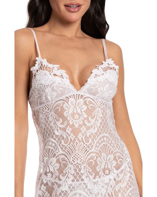 In Bloom White Breathless Sheer Lace Chemise