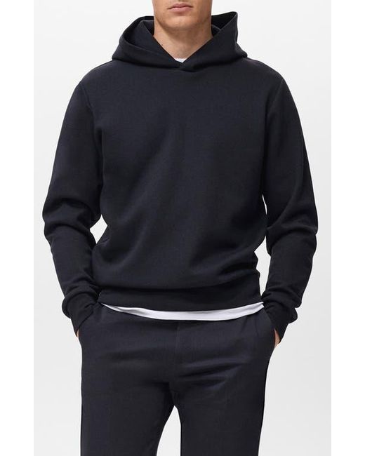 Mango Blue Regular Fit Fleece Hoodie for men