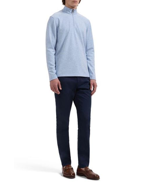 Bugatchi Blue Soft Touch Quarter Zip Pullover for men