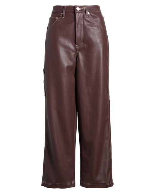 Blank NYC Red Baxter Rib Cage Faux Leather Carpenter Pants