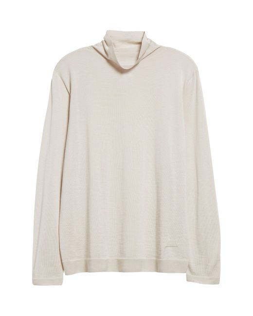 Akris White Cowl Neck Cashmere & Silk Sweater
