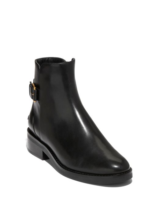 Cole Haan Black Hampshire Leather Ankle Boots