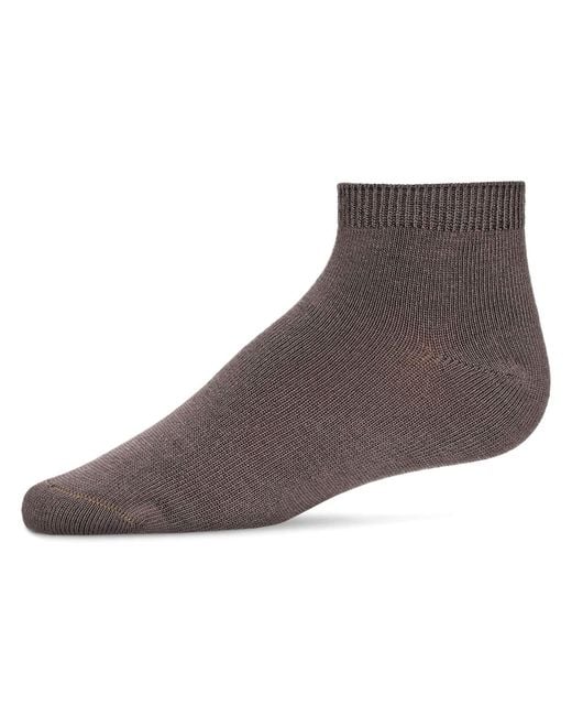 Memoi Brown Basic Silky-Soft Gauge Ankle Sock