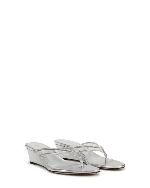 Veronica Beard White Clea Wedge Flip Flop