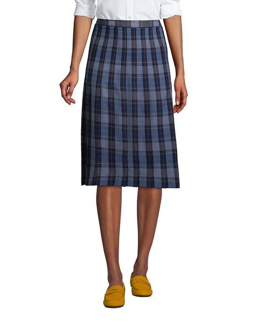 Lands End School Uniform Plaid Pleated Skirt Below The Knee in Blue Lyst
