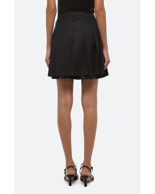 Helmut Lang Black Pleated Wool Skort