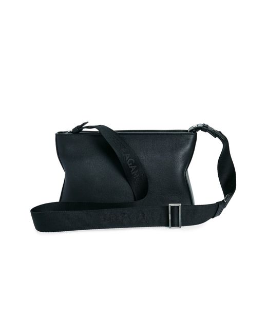Ferragamo Black Star Leather Shoulder Bag for men