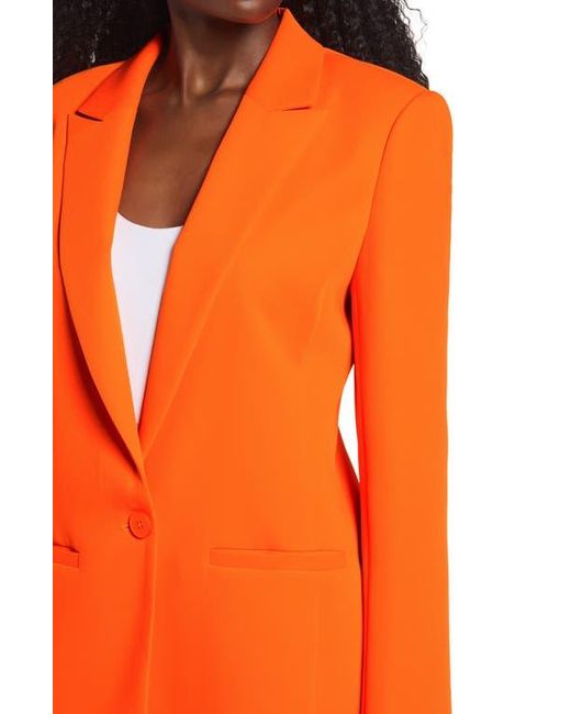 Endless Rose Orange Tailored Single Button Blazer