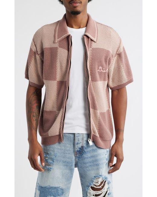 DIET STARTS MONDAY Pink Checker Cotton Button-Up Shirt for men