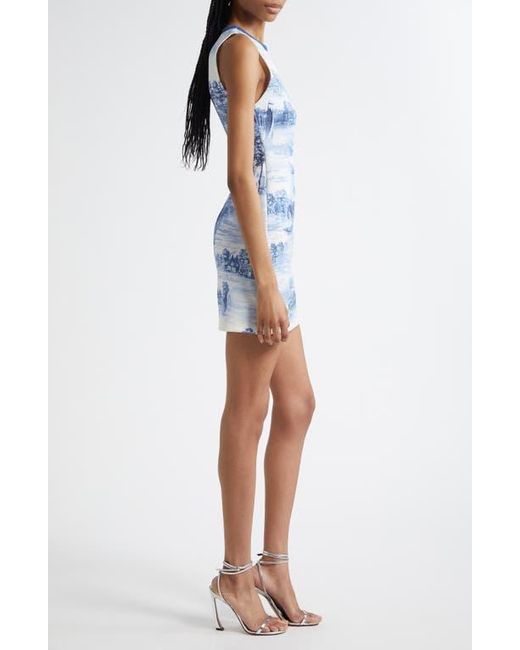 Alice + Olivia Blue Wynell Body-Con Minidress