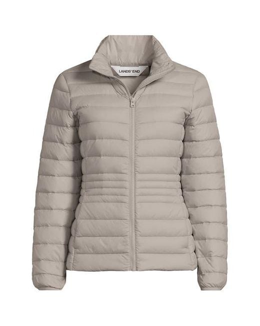 Lands' End Gray Wanderweight Ultralight Packable Down Jacket