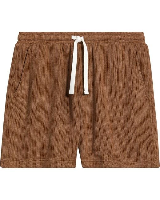 RIZORT Brown Hunter Knit Drawstring Shorts for men