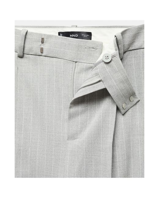 Mango Gray Pinstripe Wide Leg Suit Pants